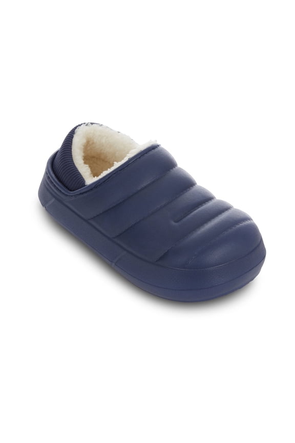 Boys' Clogs - Comfy Fur Lined Clog, Indoor and Outdoor Clogs for Toddler/boys, Navy, 2-3