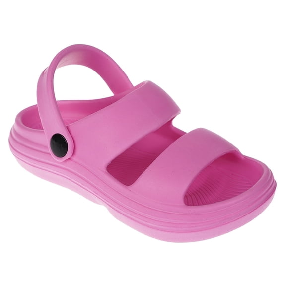 FOAMWALK Girl's EVA Slides Fisherman, Buckle Clogs Kids Cloud Slides - Slip On Sandals for Girls Toddler, Pink, 10
