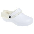 thumbnail image 1 of FOAMWALK Girl's Lightweight Solid Sherpa-Lined Clog - Warm Fleece & Stylish Clogs for Girls, White, 11-12, 1 of 7