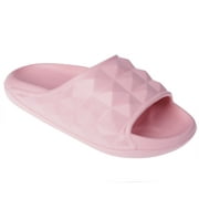FOAMWALK Women's Soft and Lightweight EVA Textured Slide - Cloud Slides for Women, Blush, 9