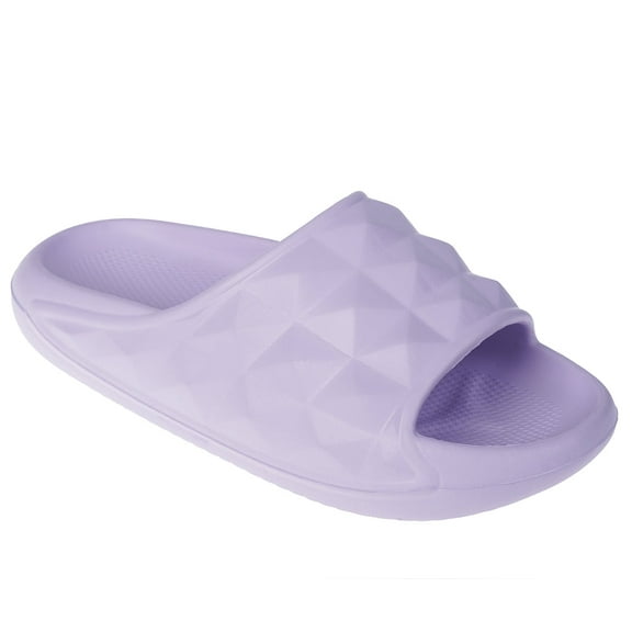 FOAMWALK Women's Soft and Lightweight EVA Textured Slide - Cloud Slides for Women, Lilac, 8