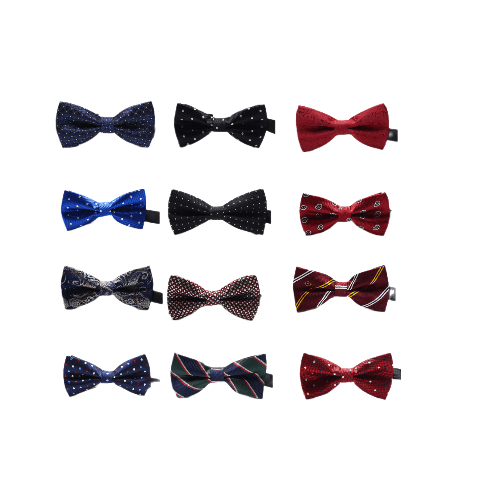 FOAUUH 12 Pack Men Bow Tie, Formal Tuxedo Suit Bowtie,Adjustable length, Wedding Bowties