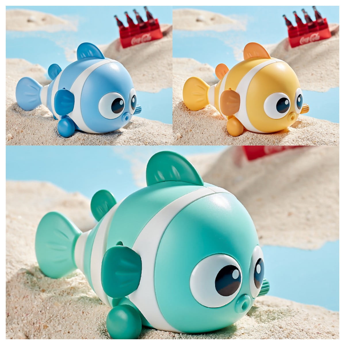 FOAUUH 4.3in X 3.5in X 3in WindUp Sea Animals Floating Animal Bath