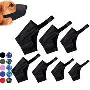 FOAUUH Dog Muzzle Suit, 7PCS Dog Muzzles for Biting Barking Chewing, Adjustable Dog Mouth Cover for Small Medium Large Dogs, Soft Comfortable Dog Muzzle for Long Snout(Black)