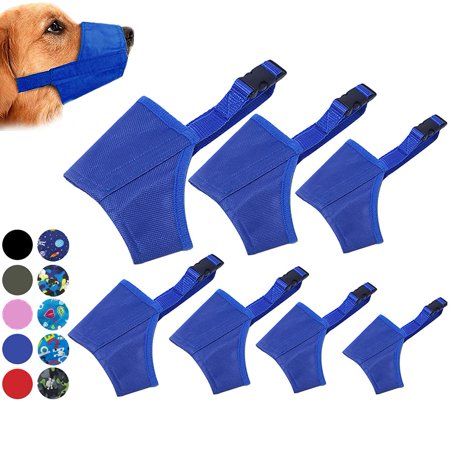 FOAUUH Dog Muzzle Suit, 7PCS Dog Muzzles for Biting Barking Chewing, Adjustable Dog Mouth Cover for Small Medium Large Dogs, Soft Comfortable Dog Muzzle for Long Snout