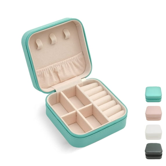 FOAUUH Mini Jewelry Travel Case, Small, Portable Organizer Portable Display Storage Box For Rings Earrings Necklaces Gifts (Blue)
