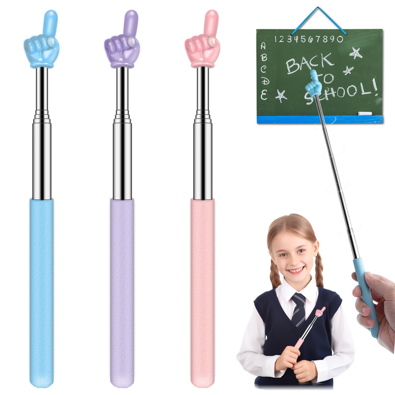 FOAUUH Retractable Teacher Pointer for Classroom Kids Reading ...