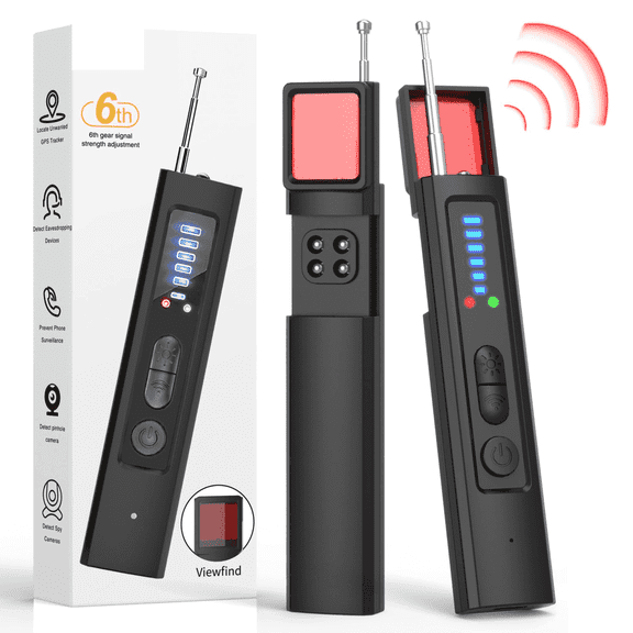 FOBISABI   Hidden Camera Detectors, GPS Tracker Detector, Portable Spy Camera Finder Hidden Device for Car, Home,Hotel,Travel, Office, 6 Levels Sensitivity