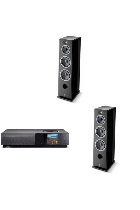 Vestia No4 Floorstanding Speakers (Black) Pair & Naim Uniti Star All-in-One System Bundle