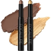 FOCALLURE 2 Pcs 2 in 1 Eyeshadow and Eyeliner Pen Waterproof Eyeshadow Stick, Fancy Tabac