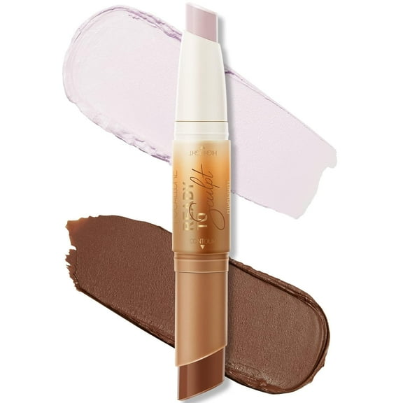 FOCALLURE 2 in 1 Cream Bronzer and Highlighter Stick,Long Lasting Contour Makeup Pencil