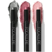 FOCALLURE 3 Pcs 2 in 1 Eyeshadow and Eyeliner Pen Waterproof Eyeshadow Stick, Cinnamon Night