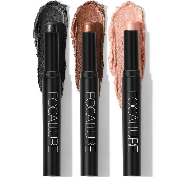FOCALLURE (3 Pcs) 2 in 1 Eyeshadow and Eyeliner Pen,Waterproof Eyeshadow Stick,Coral Sea
