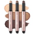 thumbnail image 1 of FOCALLURE 3 Pcs No Crease Shimmer & Matte Eyeshadow Sticks with Blending Sponge Brush,July In Seattle, 1 of 6