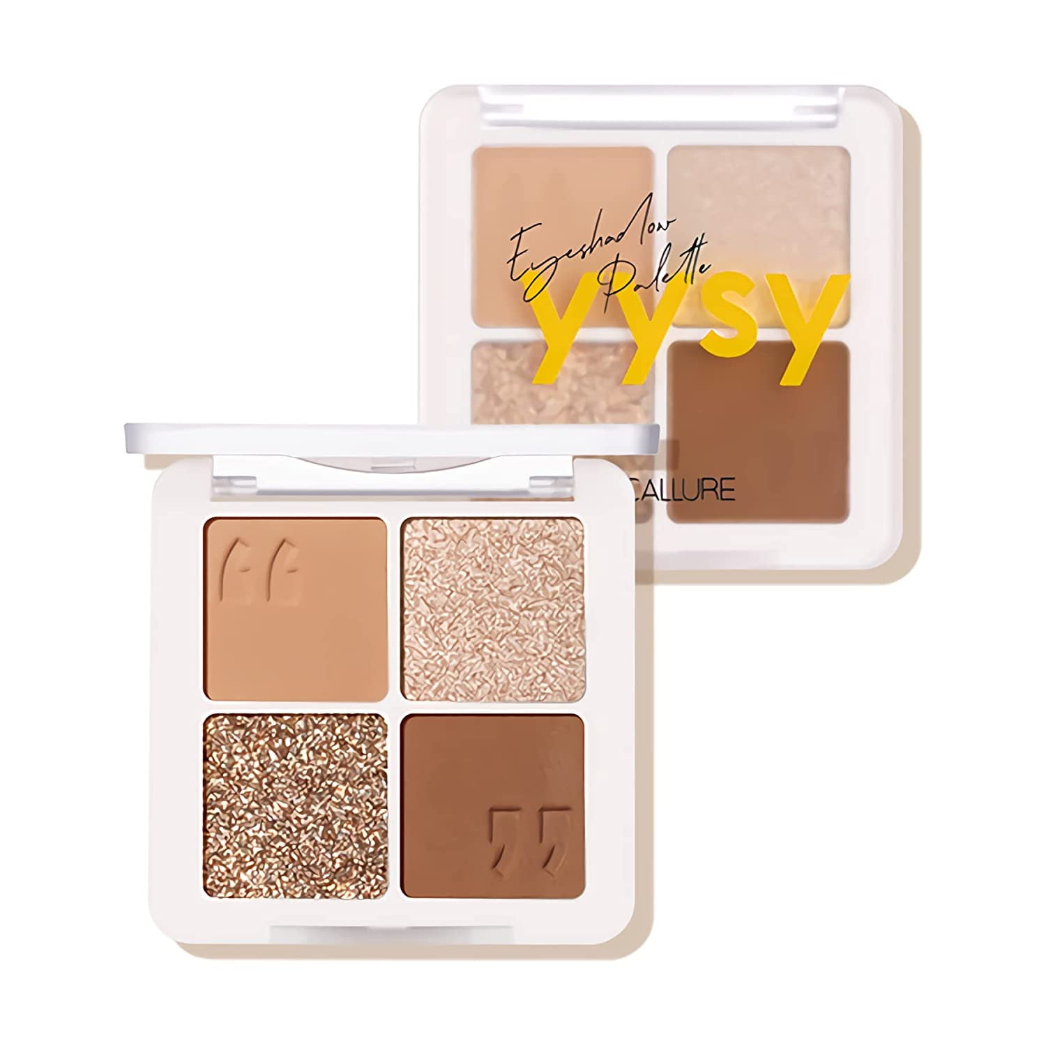 FOCALLURE 4 Colors Matte Glitte Eyeshadow Palette, Long Lasting