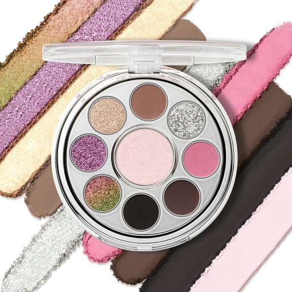 FOCALLURE 9-Shade Mineral Eyeshadow Palette,Rotary Professional Eyeshadow Pigment ,LOVE POTION