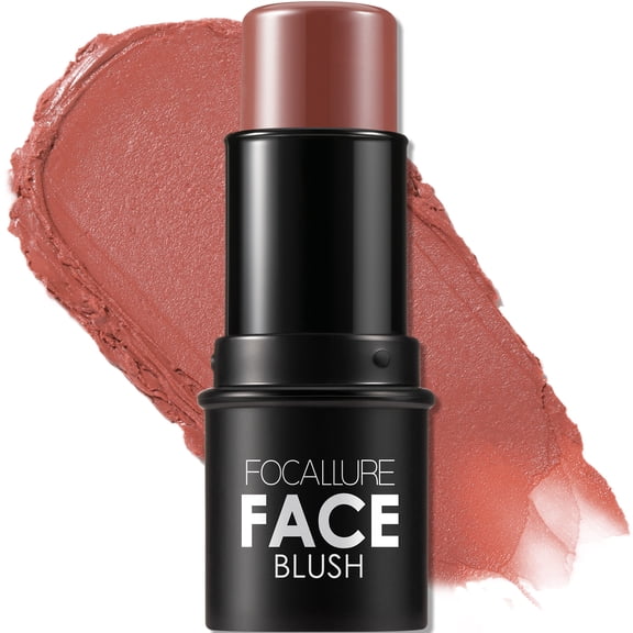 FOCALLURE Cream Blush Makeup, Long Wearing Blush Stick for Cheeks, BURNING CLAY