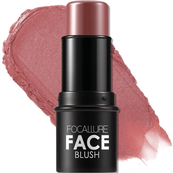FOCALLURE Cream Blush Makeup, Long Wearing Blush Stick for Cheeks,DARK ROSE