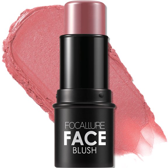 FOCALLURE Cream Blush Makeup, Long Wearing Blush Stick for Cheeks, ROSE MARBLE
