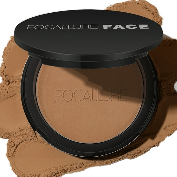 FOCALLURE Flawless Pressed Powder for Face,Long-Lasting Matte Finish, Almond