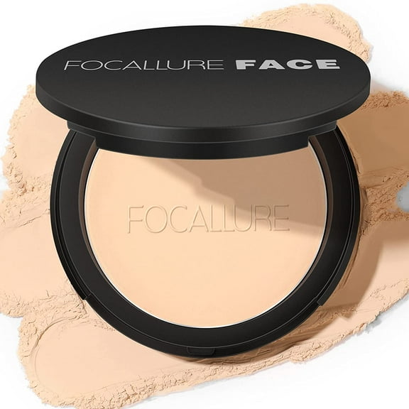 FOCALLURE Flawless Pressed Powder for Face,Long-Lasting Matte Finish, Lvory