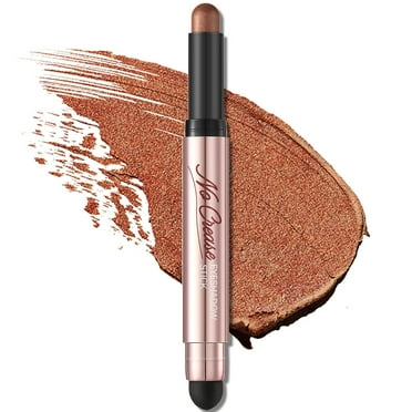 FOCALLURE No Crease Eyeshadow Stick,Matte & Shimmer Eyeshadow Pencil with Blending Sponge Brush,BUBBLE