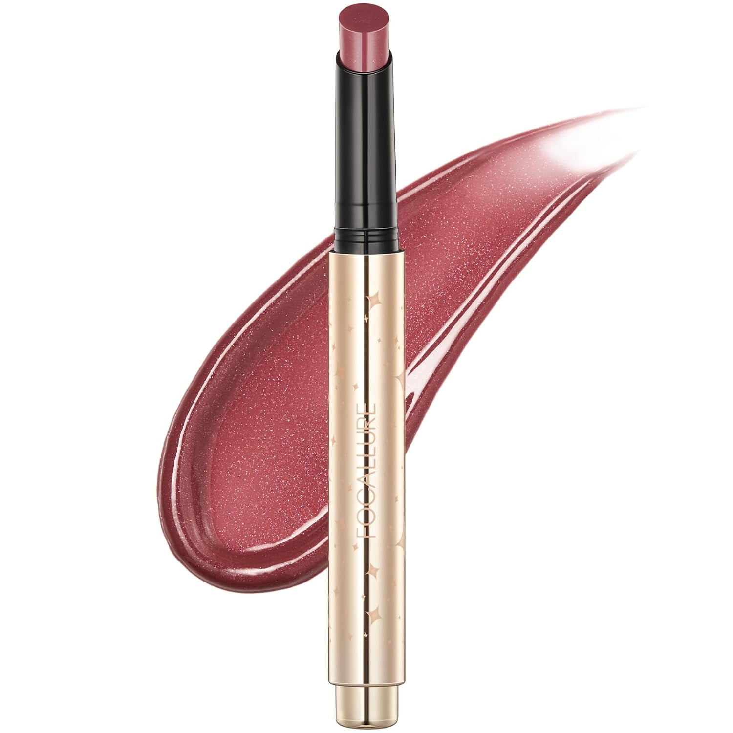 FOCALLURE Shimmer Lipstick, Waterproof Plumping Lip Gloss,Mellow