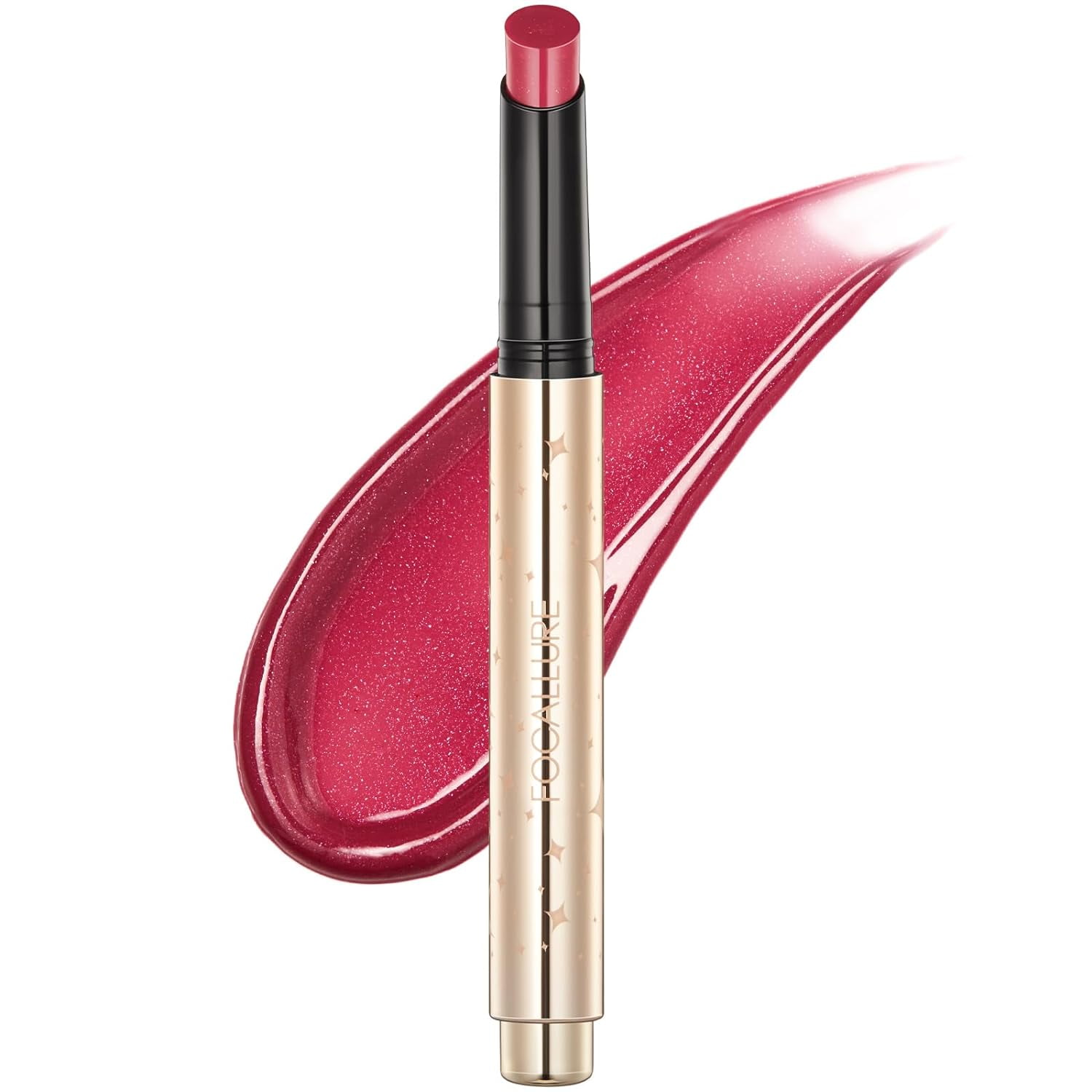 FOCALLURE Shimmer Lipstick, Waterproof Plumping Lip Gloss,Paracosm