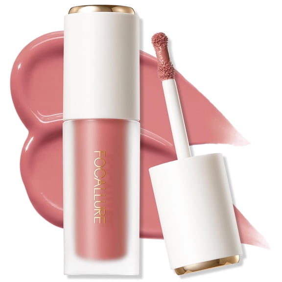 FOCALLURE Silky Cream Liquid Blush, Long Lasting and Lightweight Cheek Blush Face Makeup,SOFT SERVE