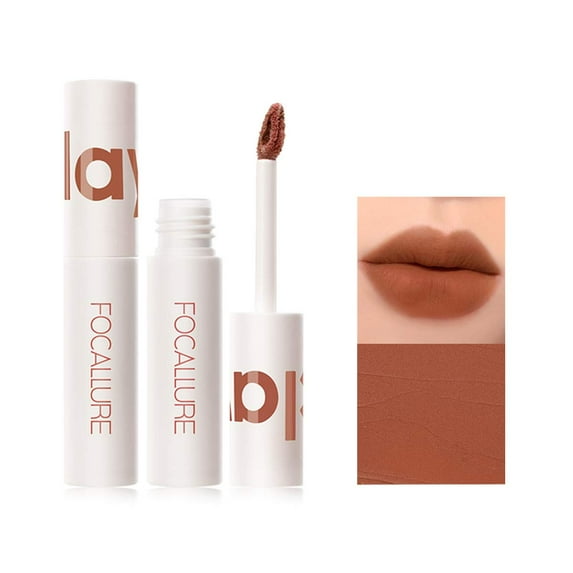 FOCALLURE Velvet Matte Liquid Lipstick, High Pigmented Lip Stain for Cheeks and Lips Tint, Burnt Pumpkin