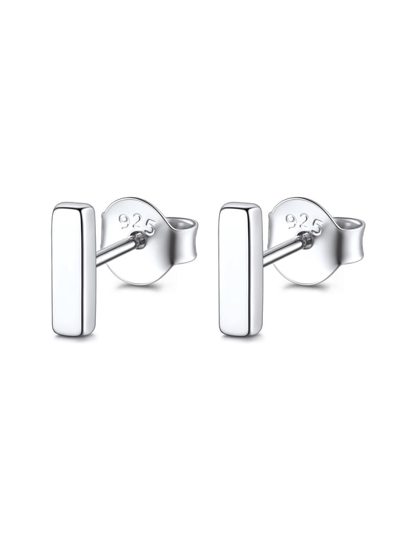 925 Sterling Silver Initial Earrings for Women Dainty Tiny Cute Alphabet Letter I Hypoallergenic Minimalist Stud Earrings Jewelry Gift