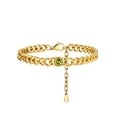 thumbnail image 1 of FOCALOOK August Birthstone Anklet for Women Cuban Link Ankle Bracelet Gold Plated Dainty Foot Chain Simulated Peridot Gemstone Jewelry Birthday Gifts, 1 of 12