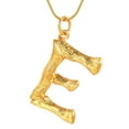 thumbnail image 1 of FOCALOOK Bamboo Initial Necklace for Women Oversize Letter E Pendant Capital Alphabet Statement Necklace Gold Plated, 1 of 11