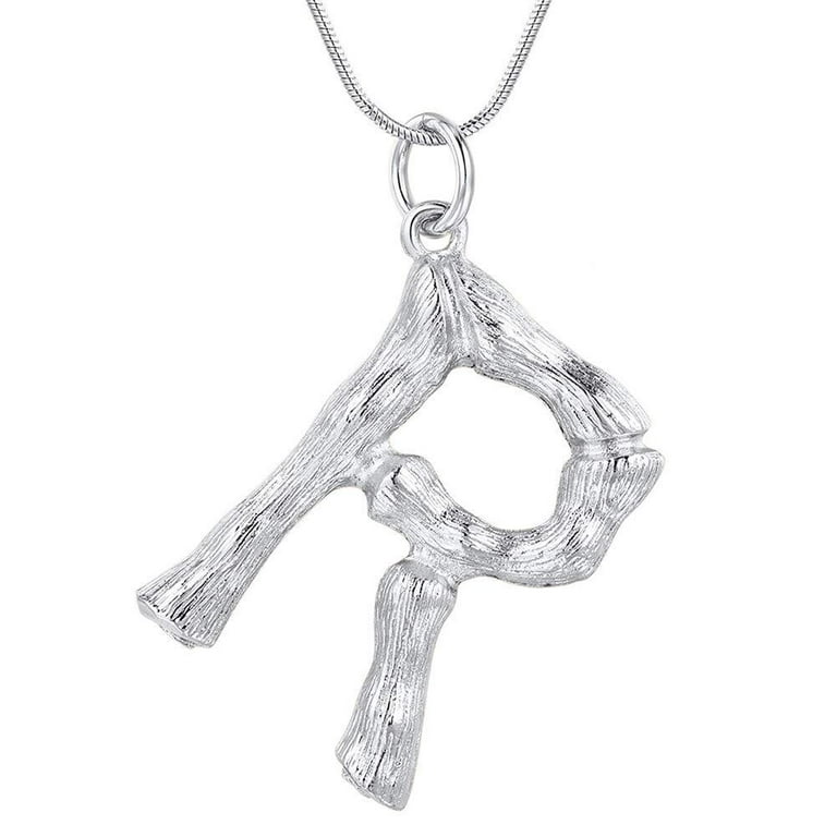 Large bamboo initial necklace best sale