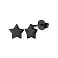 thumbnail image 1 of FOCALOOK Black Star Stud Earrings 925 Sterling Silver Hypoallergenic Small Mini Dainty Minimalist Earring Suds for Women Jewelry Gifts, 1 of 10