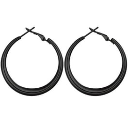 FindChic Stainless Steel Big Chunky Hoop Earrings for Women 60mm Hypoallergenic Crossover Patterned Hollow Tube Large Hoops Rounded Loop Earrings for Girls Walmart