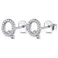 thumbnail image 1 of FOCALOOK Crystal Initial Stud Earrings for Women 925 Sterling Silver Hypoallergenic Dainty Tiny Letter Q Sparkly Bling Cubic Zirconia Earrings Jewelry Gift, 1 of 9