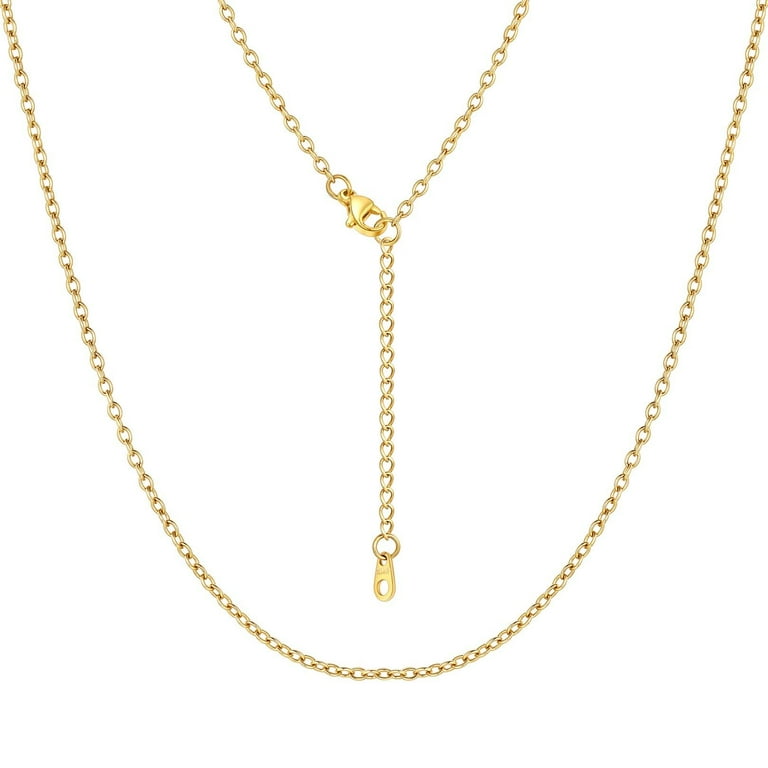 FOCALOOK Gold Chain Necklace for Women Stainless Steel