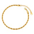 thumbnail image 1 of FOCALOOK Gold Plated Twist Rope Chain Anklets for Women Waterproof Adjustable Stainless Steel Foot Chain Ankle Bracelet for Large Ankle Summer Beach Christmas Jewelry Gifts, 1 of 7