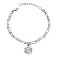 thumbnail image 1 of FOCALOOK Initial T Anklets for Women, Large Plus Size Figaro Chain Ankle Bracelets, Hexagon Letter Charm Summer Beach Pool Waterproof Foot Jewelry 8.5-10.5inch, 1 of 10