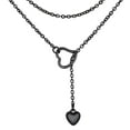 thumbnail image 1 of FOCALOOK Lariat Y Necklace, Long Heart Necklace for Women, Adjustable Black Jewelry, 1 of 8