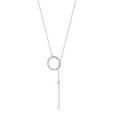 thumbnail image 1 of FOCALOOK Lariat Y Necklace Long Necklace for Women Vertical Bar Looped Adjustable Silver Jewelry Chain Drop Necklace, 1 of 10