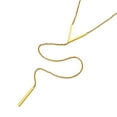 thumbnail image 1 of FOCALOOK Long Gold Plated Necklace for Women Y Lariat Necklace Vertical Bar Pendant Stainless Steel Simple Trendy Chain Jewelry, 1 of 8