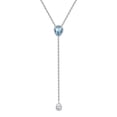 thumbnail image 1 of FOCALOOK Long Teardrop Lariat Necklace 925 Sterling Silver Birthstone Y Necklaces for Women Prom Jewelry, 1 of 9