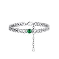 thumbnail image 1 of FOCALOOK May Birthstone Anklet for Women Cuban Link Ankle Bracelet Stainless Steel Dainty Foot Chain Emerald Gemstone Jewelry Mother's Day Gifts, 1 of 12