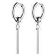 thumbnail image 1 of FOCALOOK Small Hoop Earrings for Women Stainless Steel Vertical Bar Dangle Earrings, 1 of 11
