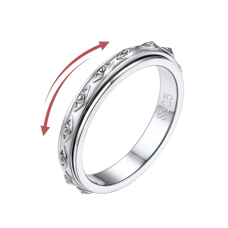Triple Emboss Band Spin Ring in Gold/Silver Size 8 Triple Emboss Band Spin Ring in Gold/Silver Size 8