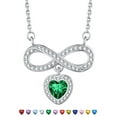 thumbnail image 1 of FOCALOOK Sterling Silver Infinity Love Heart Pendant Necklace for Women May Emerald Birthstone Necklace Birthday Valentines Day Mothers Day Jewelry Gifts, 1 of 10