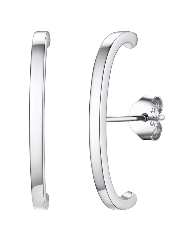 Suspender Ear Cuff Earrings for Women 925 Sterling Silver Post Wrap Earlobe Studs Hypoallergenic Crawler Climber Huggie Hoop Earrings Jewelry Gift