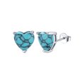 thumbnail image 1 of FOCALOOK Turquoise Love Heart Stud Earrings for Women 925 Sterling Silver Hypoallergenic Small Mini Earrings Daughter Girlfriend Valentines Day Birthday Jewelry Gifts, 1 of 8